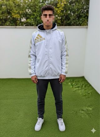 Chaqueta Adidas Vintage Blanca y Dorada