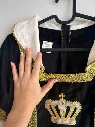 Traje Medieval Reina Blanca  color negro Talla S