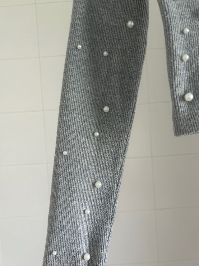 Chaqueta torera gris perlas