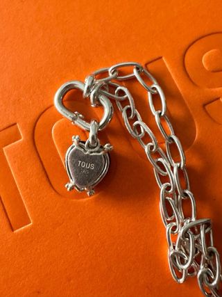 Pulsera Tous Corazón Negro y Plata