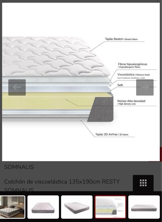 MATERASSO IN MEMORY FOAM ARROTOLATO 150x200. RIF. N