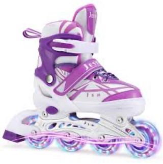 Patines infantiles morados con luces