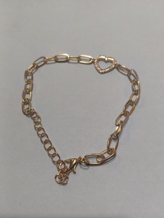 Bracciale dorato con ciondolo a cuore 19…24 cm