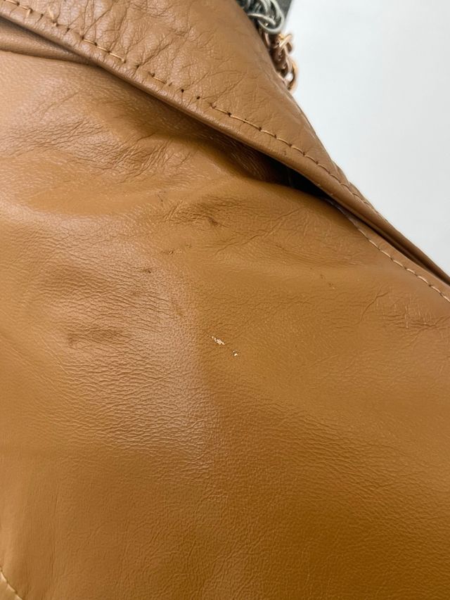 Cappotto vintage in pelle marrone