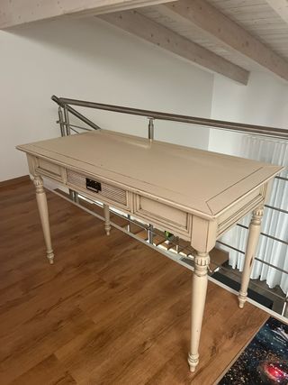 Scrivania legno bianco 60x120 con sedia/poltrona