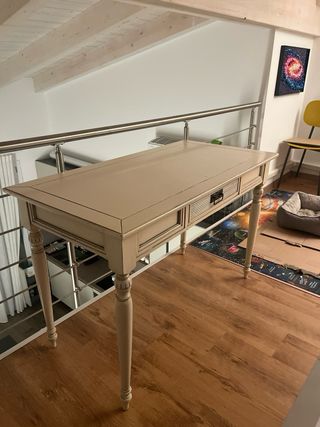 Scrivania legno bianco 60x120 con sedia/poltrona