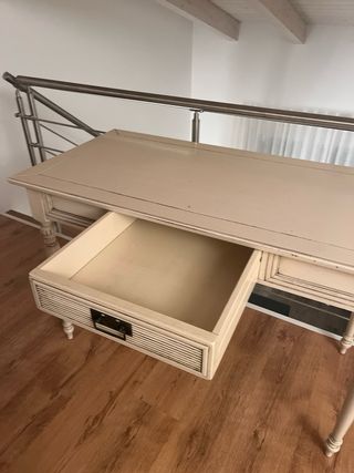 Scrivania legno bianco 60x120 con sedia/poltrona