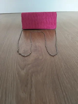 Bolso de fiesta rosa y plateado