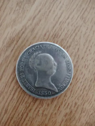 Moneda Isabel II 1850 Plata