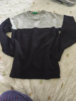 Maglione Benetton bimbo grigio e nero