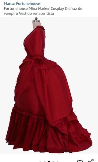Vestido Renacentista Granate Talla XXXL