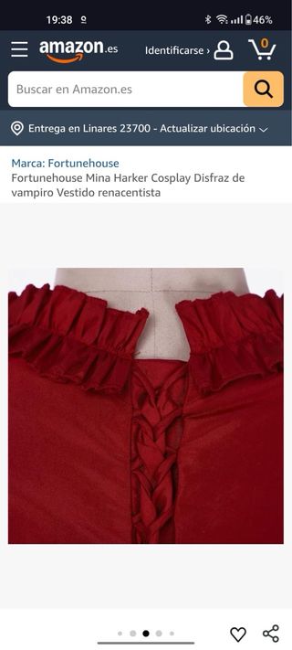 Vestido Renacentista Granate Talla XXXL