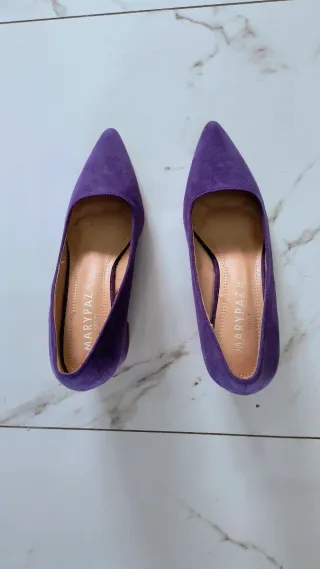 Zapatos Marypaz Morados Tacon Mujer
