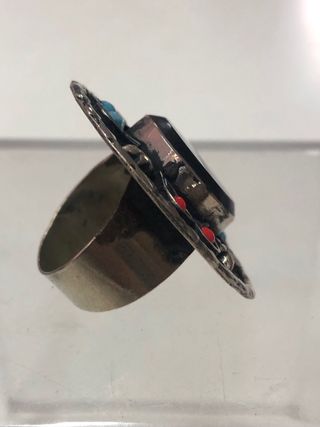 Anillo Mexicano Piedras Negras, Rojas, Turquesa