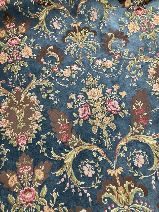 Tejido Fallera Alicantina Azul y Marrón