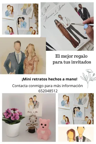 Mini retratos personalizados para bodas