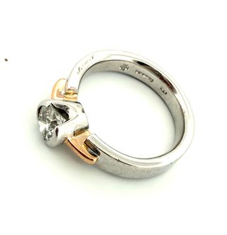 Anillo solitario diamante oro y plata