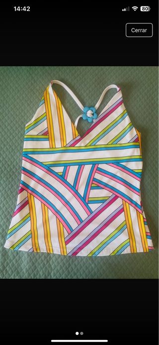 Top de rayas vintage multicolor