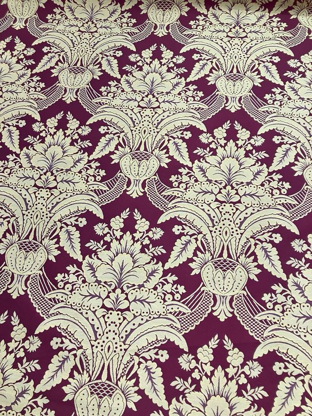 Tejido Fallera Alicantia Damasco Rojo y Dorado