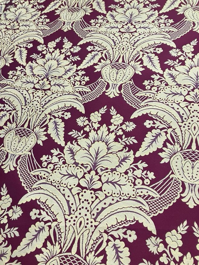 Tejido Fallera Alicantia Damasco Rojo y Dorado