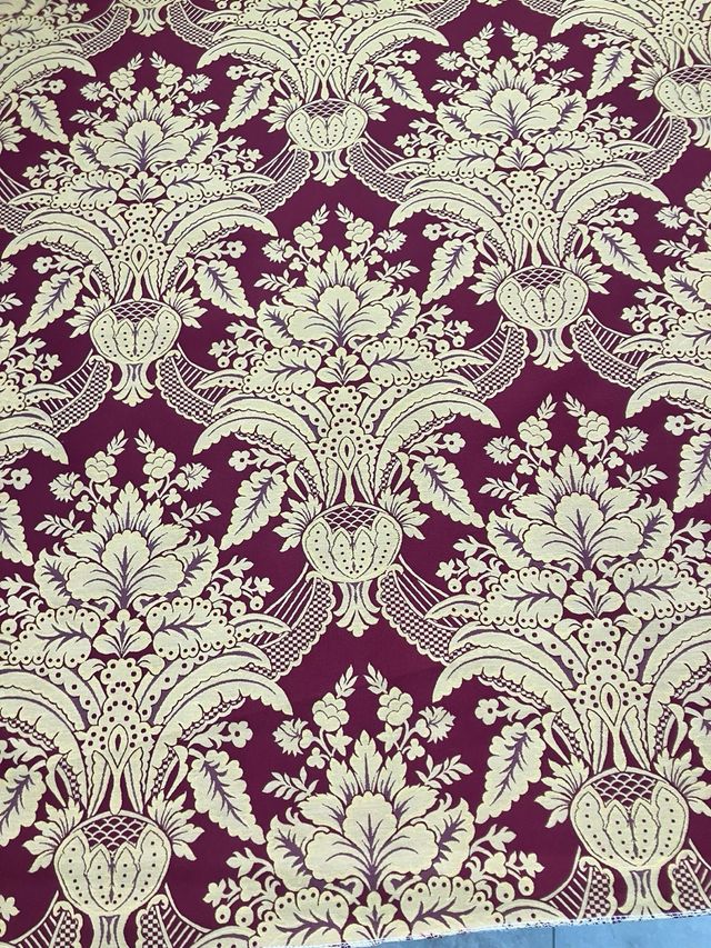 Tejido Fallera Alicantia Damasco Rojo y Dorado