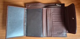 Monedero billetero Daviletto piel marron.