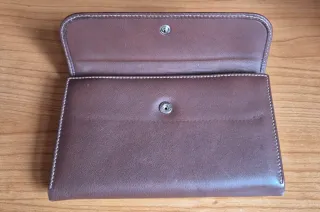 Monedero billetero Daviletto piel marron.