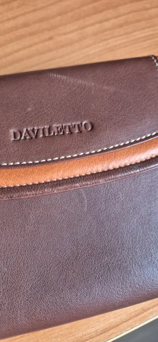Monedero billetero Daviletto piel marron.
