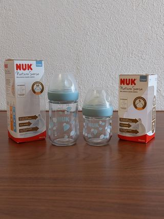 Biberones NUK Nature Sense de cristal 120ml, 240ml