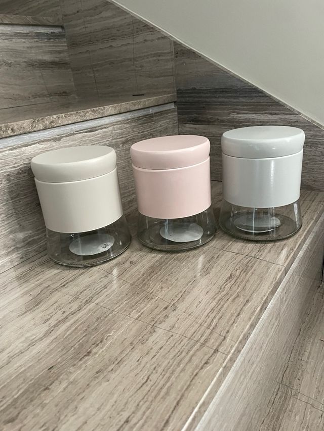 3 barattoli (caffè, zucchero, sale)