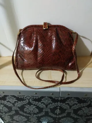 Bolso piel serpiente marrón