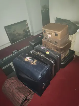 Maletas vintage y porta traje