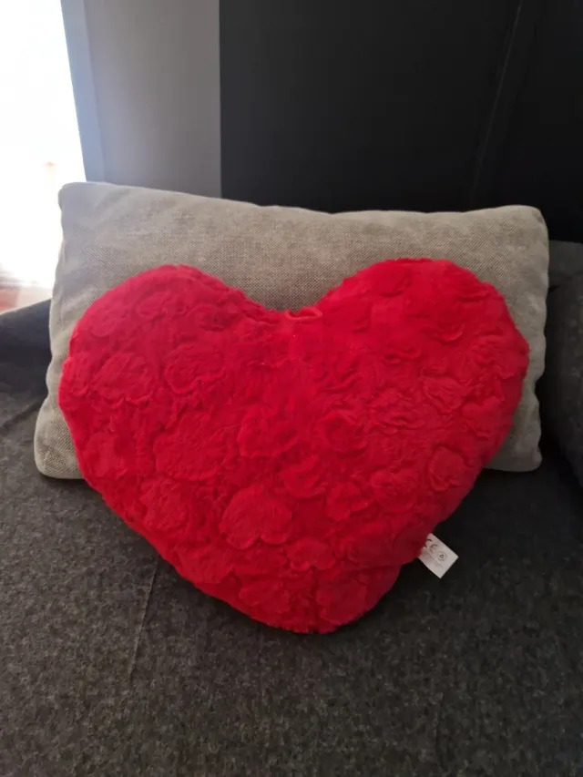 Cojín Corazón Te Amo Peluche Rojo