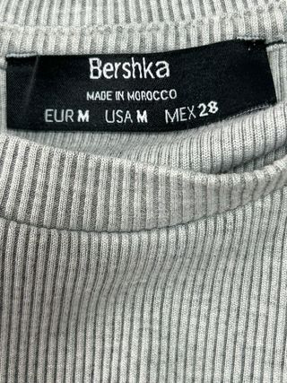 Bershka Jersey Corto Gris Talla M
