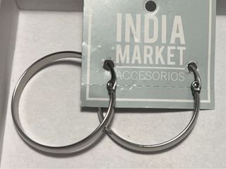 Pendientes India Market Aro Plateado
