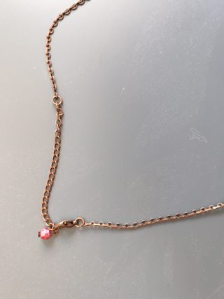 Gargantilla cobre boho vintage cuentas rojas y azu
