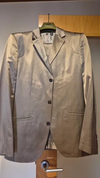 Traje Zara Hombre Beige/Dorado