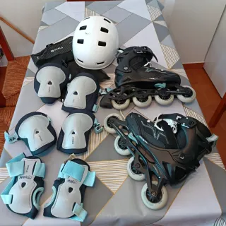 Patines Oxelo niño T. 35-38 + protecciones