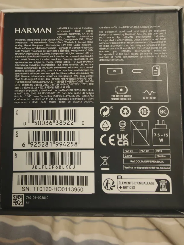 Altavoz Portátil JBL Flip 6 Bluetooth