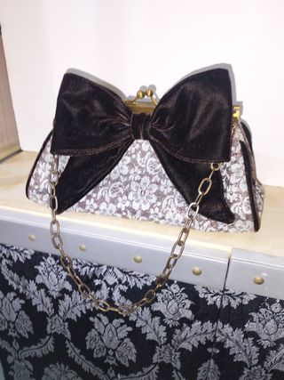 Bolso de fiesta vintage negro y dorado