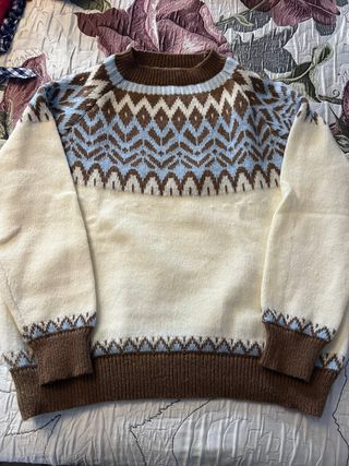 Jersey calentito beige y marrón