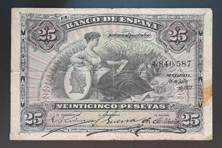 25 pesetas 1907 Banco de España