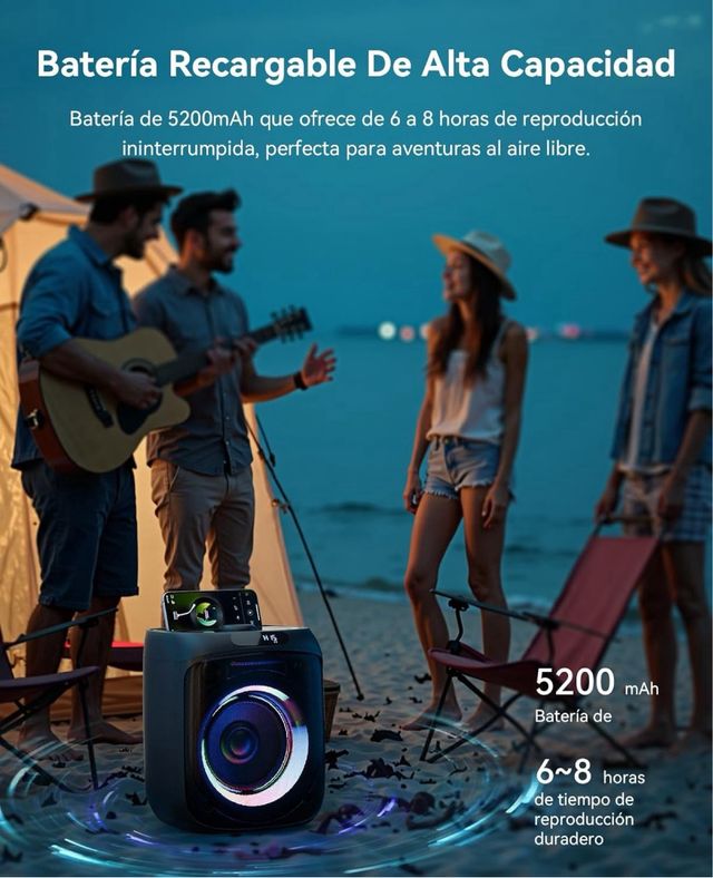 Altavoz Karaoke GREEN KEEPER + 2 micrófonos