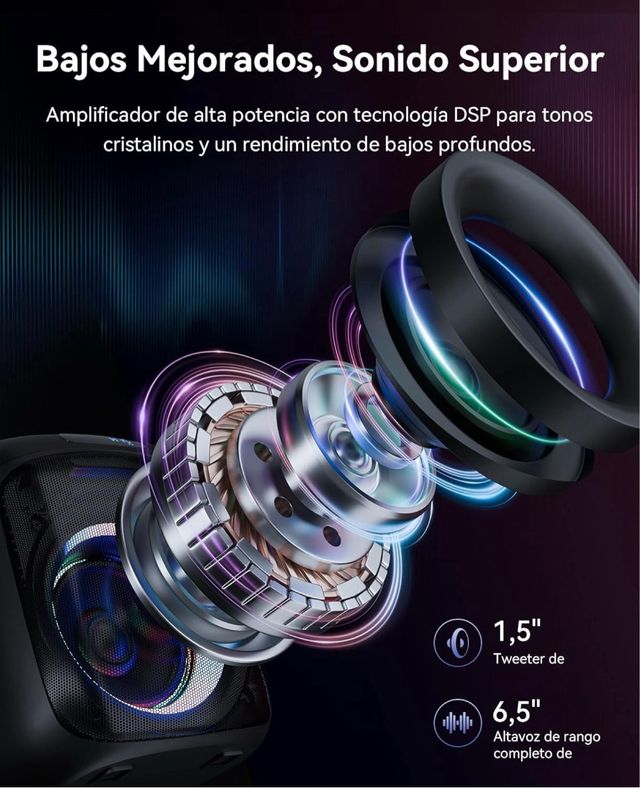 Altavoz Karaoke GREEN KEEPER + 2 micrófonos