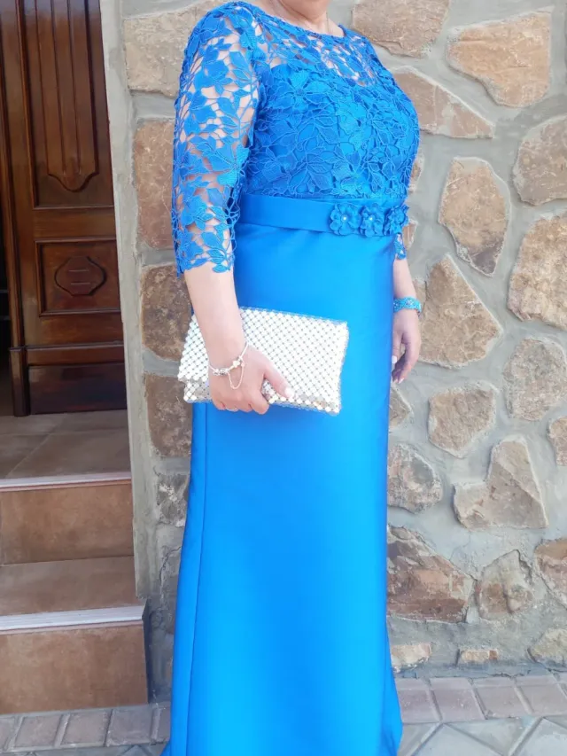 Vestido invitada Nati Jimenez azul