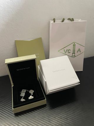 Pulsera Van Cleef Oro Blanco Madre Perla