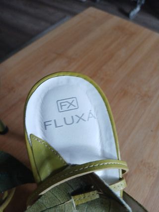 Sandalias FLUXA Tacon Verde Hojas