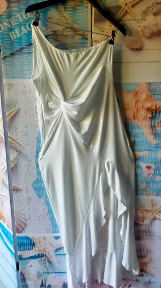 Vestido asimétrico blanco