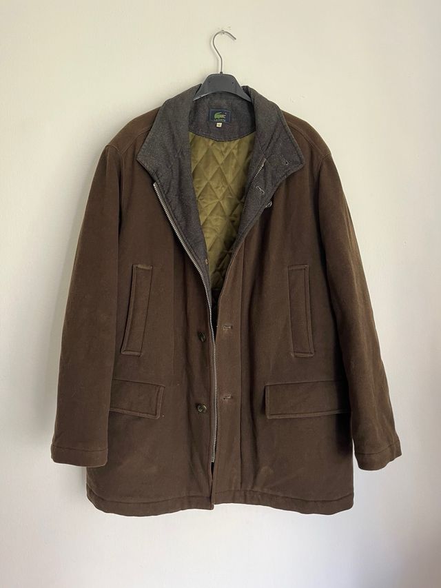 Abrigo Lacoste Lana y Cachemira Marrón