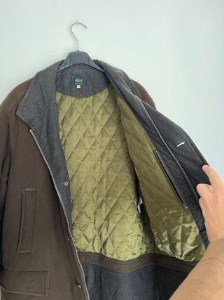 Abrigo Lacoste Lana y Cachemira Marrón